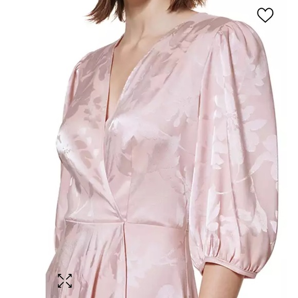 NWT Floral Jacquard Faux-Wrap Dress Size 14 - Picture 4 of 9